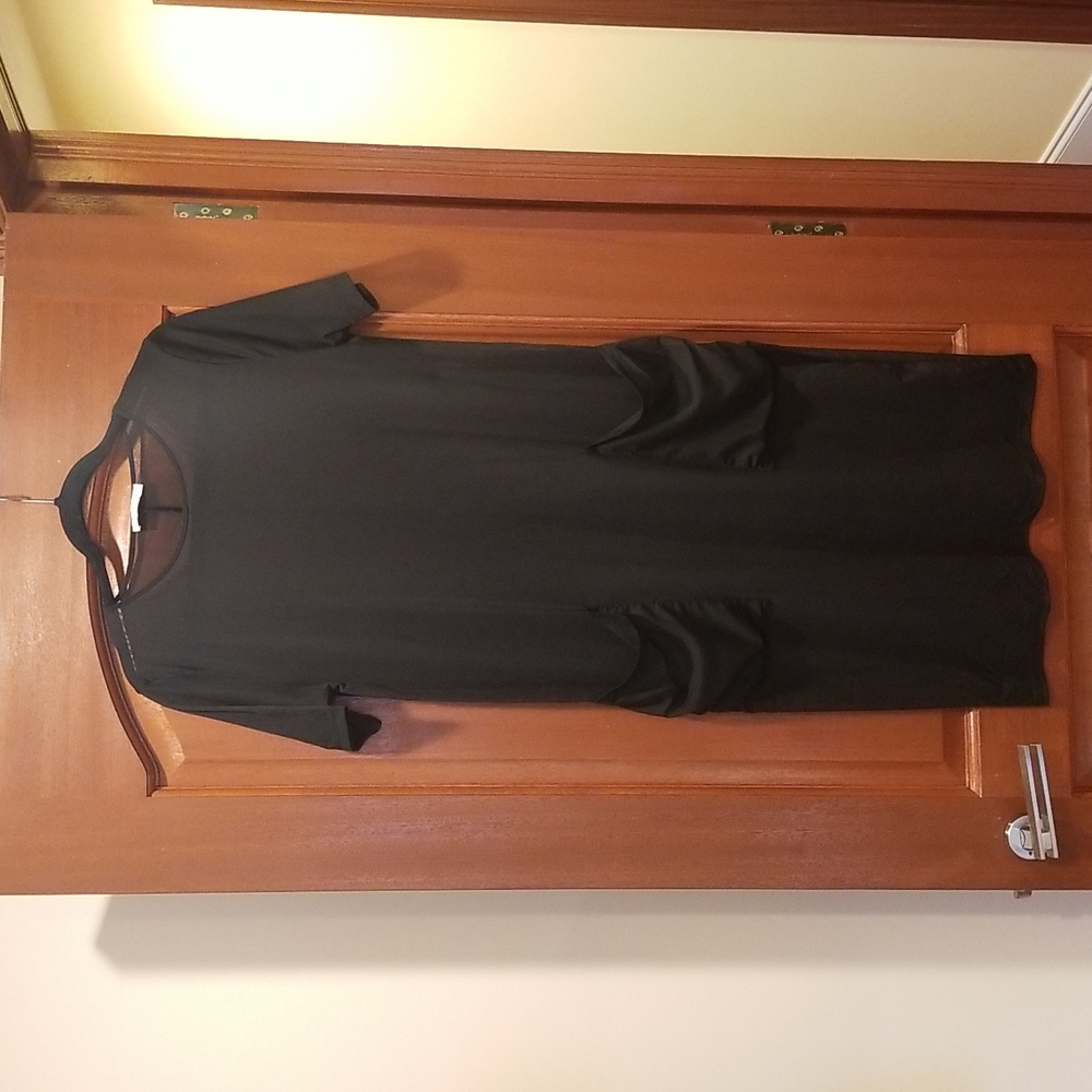 Zara Black sheer dress cover up with pockets, size 6